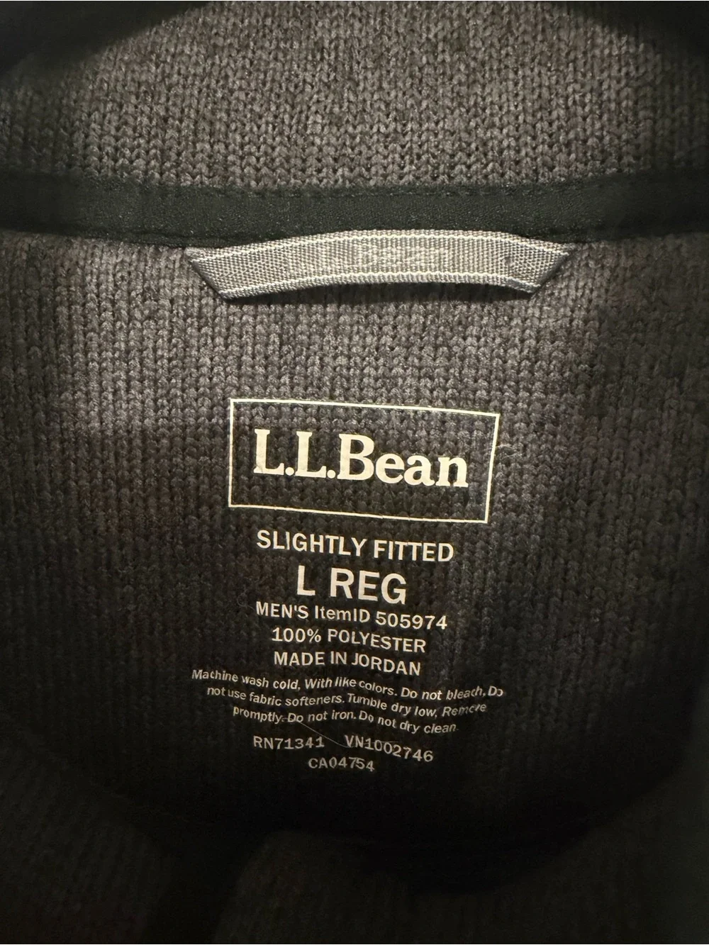 L.L.Bean Men’s Gray Fleece Vest Slightly Fitted Full Zip Outdoor Hiking Large